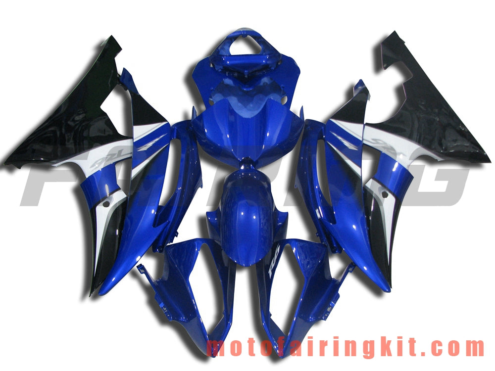 Fairing Kits Fit for YZF-600 R6 2008 2009 2010 2011 2012 2013 2014 2015 2016 Plastic ABS Injection Mold Complete Motorcycle Body Aftermarket Bodywork Frame (Blue & Black) B008