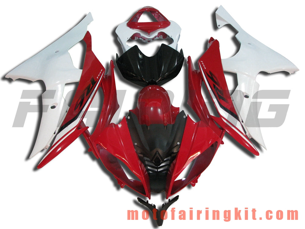 Kits de carenado aptos para YZF-600 R6 2008 2009 2010 2011 2012 2013 2014 2015 2016 Molde de inyección de plástico ABS Carrocería completa para motocicleta Marco de carrocería de posventa (rojo y blanco) B009