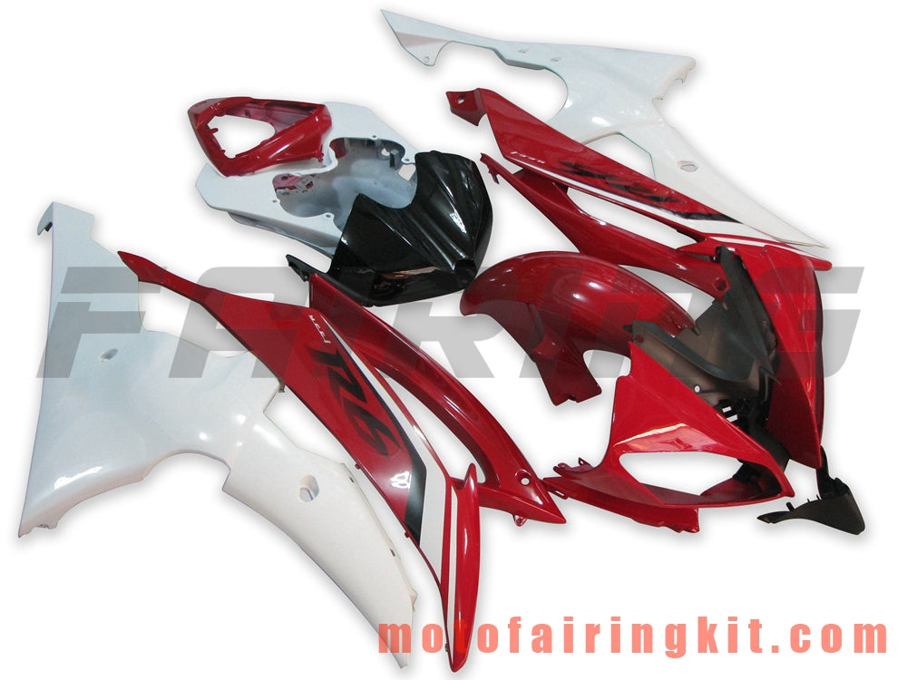 Fairing Kits Fit for YZF-600 R6 2008 2009 2010 2011 2012 2013 2014 2015 2016 Plastic ABS Injection Mold Complete Motorcycle Body Aftermarket Bodywork Frame (Red & White) B009