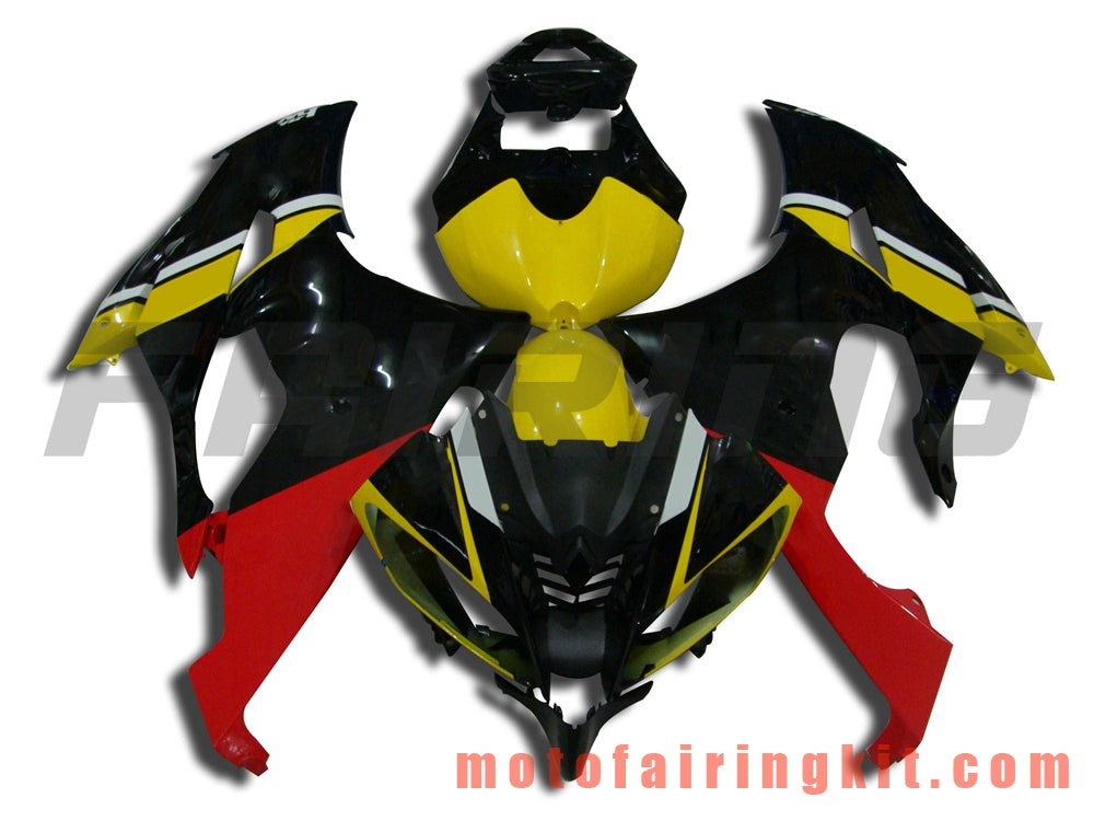 Fairing Kits Fit for YZF-600 R6 2008 2009 2010 2011 2012 2013 2014 2015 2016 Plastic ABS Injection Mold Complete Motorcycle Body Aftermarket Bodywork Frame (Yellow & Black) B010