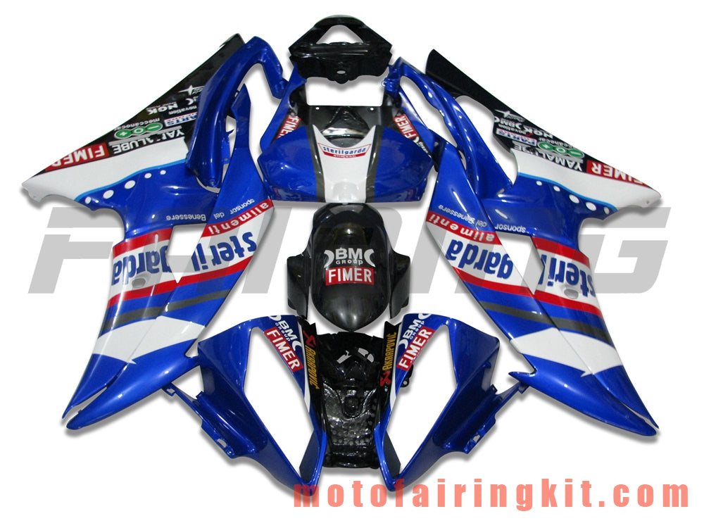 Kits de carenado aptos para YZF-600 R6 2008 2009 2010 2011 2012 2013 2014 2015 2016 Molde de inyección de plástico ABS Carrocería completa para motocicleta Marco de carrocería de posventa (azul y negro) B011