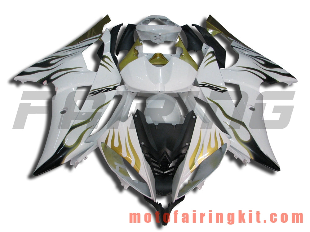 Kits de carenado aptos para YZF-600 R6 2008 2009 2010 2011 2012 2013 2014 2015 2016 Molde de inyección de plástico ABS Carrocería completa para motocicleta Marco de carrocería de posventa (blanco y amarillo) B012