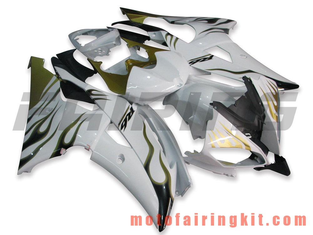 Fairing Kits Fit for YZF-600 R6 2008 2009 2010 2011 2012 2013 2014 2015 2016 Plastic ABS Injection Mold Complete Motorcycle Body Aftermarket Bodywork Frame (White & Yellow) B012