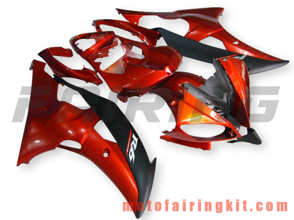 Fairing Kits Fit for YZF-600 R6 2008 2009 2010 2011 2012 2013 2014 2015 2016 Plastic ABS Injection Mold Complete Motorcycle Body Aftermarket Bodywork Frame (Orange & Black) B013