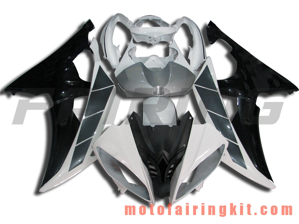 Fairing Kits Fit for YZF-600 R6 2008 2009 2010 2011 2012 2013 2014 2015 2016 Plastic ABS Injection Mold Complete Motorcycle Body Aftermarket Bodywork Frame (White & Black) B016