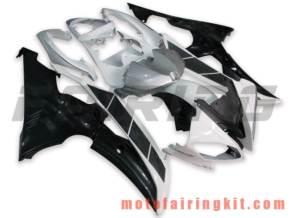 Fairing Kits Fit for YZF-600 R6 2008 2009 2010 2011 2012 2013 2014 2015 2016 Plastic ABS Injection Mold Complete Motorcycle Body Aftermarket Bodywork Frame (White & Black) B016