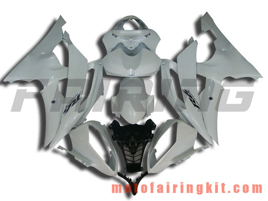 Fairing Kits Fit for YZF-600 R6 2008 2009 2010 2011 2012 2013 2014 2015 2016 Plastic ABS Injection Mold Complete Motorcycle Body Aftermarket Bodywork Frame (White) B017