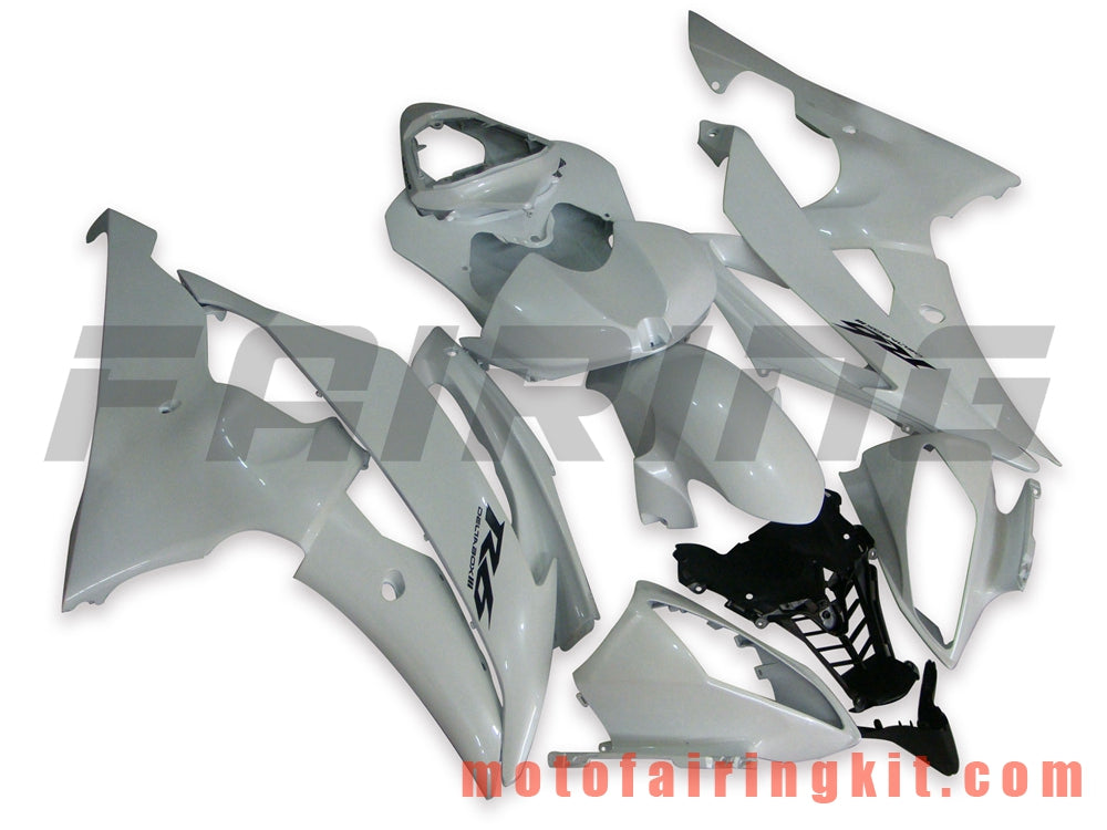 Fairing Kits Fit for YZF-600 R6 2008 2009 2010 2011 2012 2013 2014 2015 2016 Plastic ABS Injection Mold Complete Motorcycle Body Aftermarket Bodywork Frame (White) B017