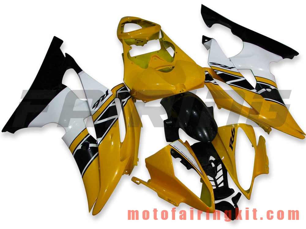 Fairing Kits Fit for YZF-600 R6 2008 2009 2010 2011 2012 2013 2014 2015 2016 Plastic ABS Injection Mold Complete Motorcycle Body Aftermarket Bodywork Frame (Yellow & Black) B018