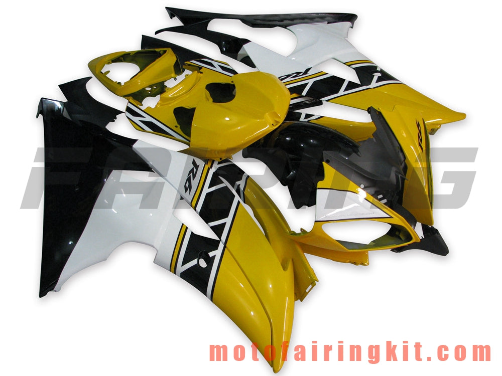 フェアリングキット YZF-600 R6 2008 2009 2010 2011 2012 2013 2014 2015 2016 プラスチック ABS 射出成形 完全なオートバイボディ アフターマーケットボディワークフレーム (イエロー &amp; ホワイト) B020