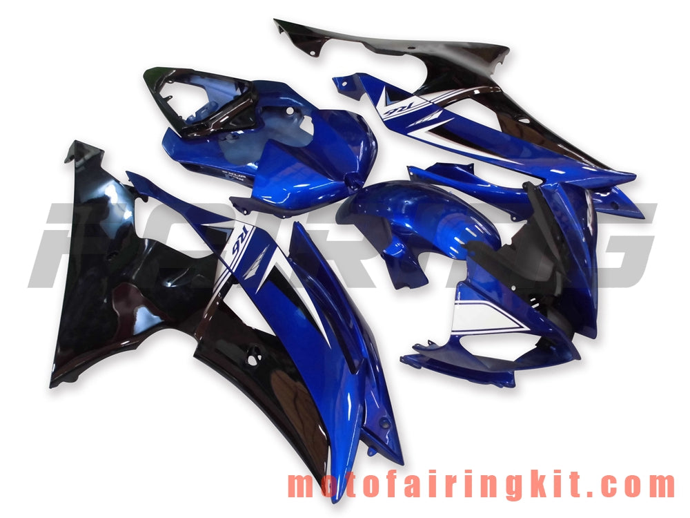 フェアリングキット YZF-600 R6 2008 2009 2010 2011 2012 2013 2014 2015 2016 プラスチック ABS 射出成形 完全なオートバイボディ アフターマーケットボディワークフレーム (ブルー &amp; ブラック) B022