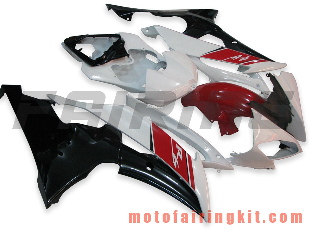 フェアリングキット YZF-600 R6 2008 2009 2010 2011 2012 2013 2014 2015 2016 プラスチック ABS 射出成形 完全なオートバイボディ アフターマーケットボディワークフレーム (ホワイト &amp; ブラック) B023