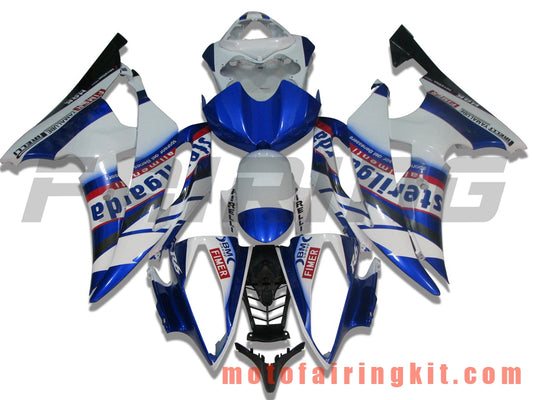 Fairing Kits Fit for YZF-600 R6 2008 2009 2010 2011 2012 2013 2014 2015 2016 Plastic ABS Injection Mold Complete Motorcycle Body Aftermarket Bodywork Frame (Blue & White) B024