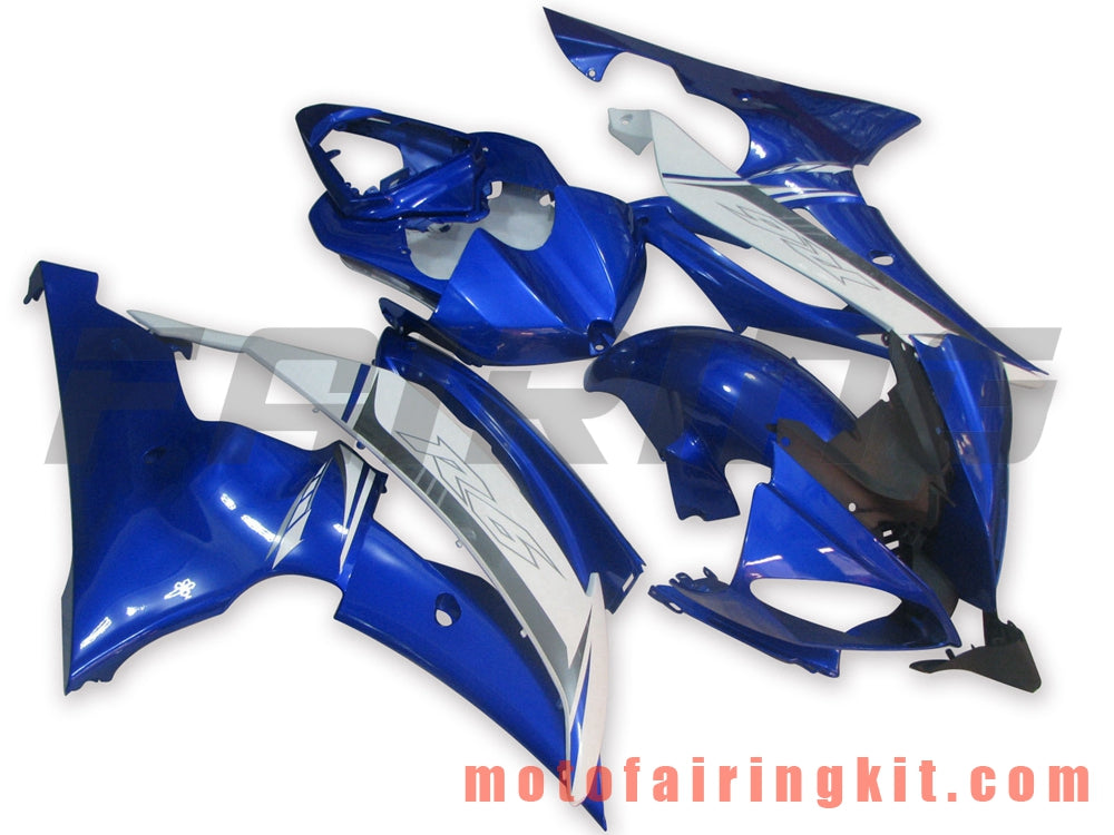 フェアリングキット YZF-600 R6 2008 2009 2010 2011 2012 2013 2014 2015 2016 プラスチック ABS 射出成形 完全なオートバイボディ アフターマーケットボディワークフレーム (ブルー &amp; ホワイト) B026