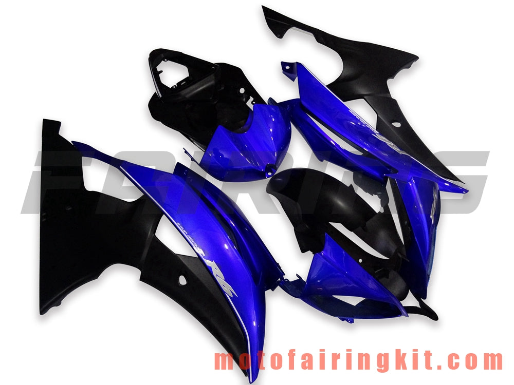 フェアリングキット YZF-600 R6 2008 2009 2010 2011 2012 2013 2014 2015 2016 プラスチック ABS 射出成形 完全なオートバイボディ アフターマーケットボディワークフレーム (ブルー &amp; ブラック) B027