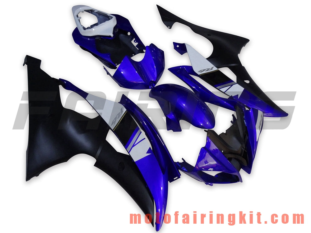 Fairing Kits Fit for YZF-600 R6 2008 2009 2010 2011 2012 2013 2014 2015 2016 Plastic ABS Injection Mold Complete Motorcycle Body Aftermarket Bodywork Frame (Blue & Black) B030