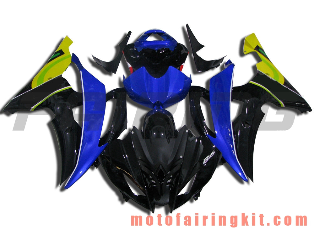 フェアリングキット YZF-600 R6 2008 2009 2010 2011 2012 2013 2014 2015 2016 プラスチック ABS 射出成形 完全なオートバイボディ アフターマーケットボディワークフレーム (ブルー &amp; イエロー) B031