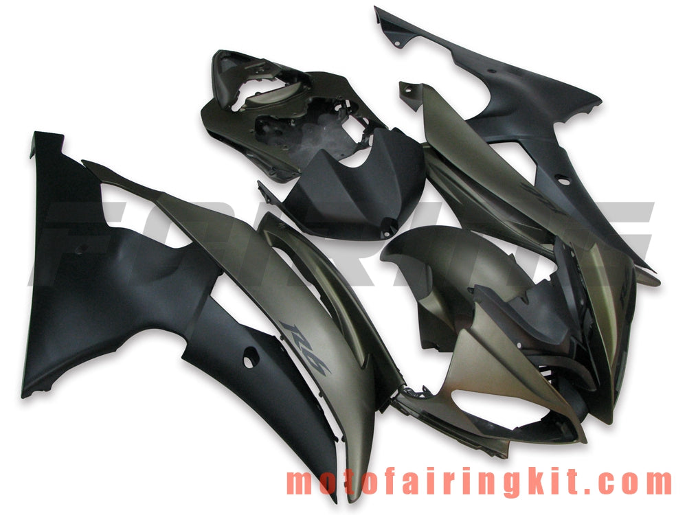 Fairing Kits Fit for YZF-600 R6 2008 2009 2010 2011 2012 2013 2014 2015 2016 Plastic ABS Injection Mold Complete Motorcycle Body Aftermarket Bodywork Frame (Black & Brown) B032