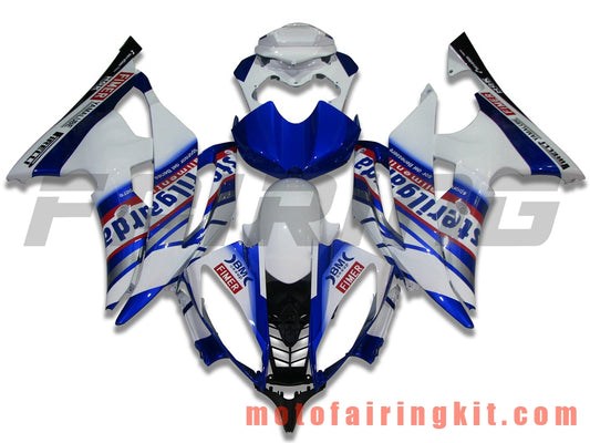 フェアリングキット YZF-600 R6 2008 2009 2010 2011 2012 2013 2014 2015 2016 プラスチック ABS 射出成形 完全なオートバイボディ アフターマーケットボディワークフレーム (ブルー &amp; ホワイト) B036