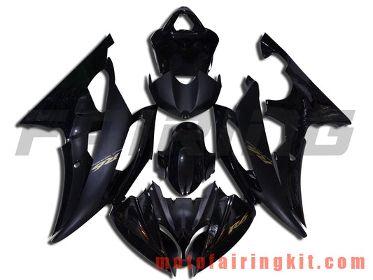 Fairing Kits Fit for YZF-600 R6 2008 2009 2010 2011 2012 2013 2014 2015 2016 Plastic ABS Injection Mold Complete Motorcycle Body Aftermarket Bodywork Frame (Black) B040