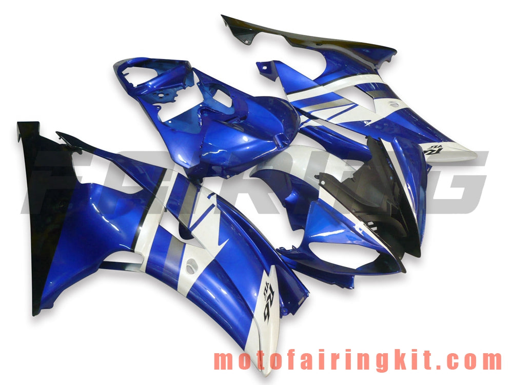 フェアリングキット YZF-600 R6 2008 2009 2010 2011 2012 2013 2014 2015 2016 プラスチック ABS 射出成形 完全なオートバイボディ アフターマーケットボディワークフレーム (ブルー &amp; ブラック) B042