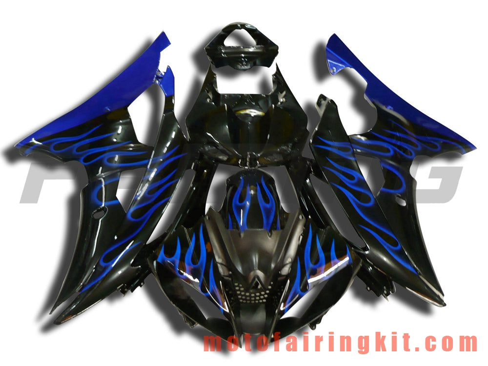 Fairing Kits Fit for YZF-600 R6 2008 2009 2010 2011 2012 2013 2014 2015 2016 Plastic ABS Injection Mold Complete Motorcycle Body Aftermarket Bodywork Frame (Black & Blue) B043