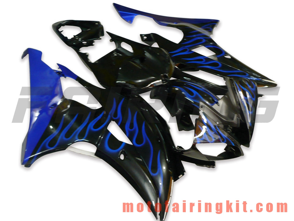 Fairing Kits Fit for YZF-600 R6 2008 2009 2010 2011 2012 2013 2014 2015 2016 Plastic ABS Injection Mold Complete Motorcycle Body Aftermarket Bodywork Frame (Black & Blue) B043