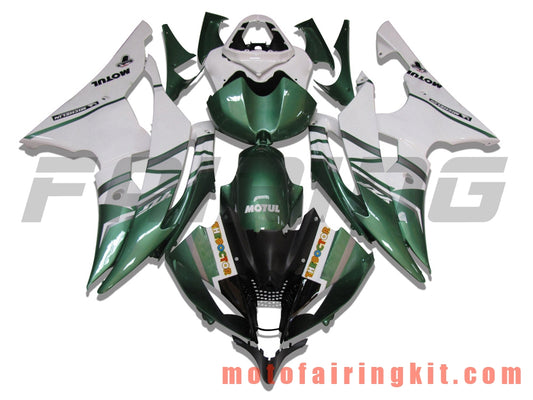 Kits de carenado aptos para YZF-600 R6 2008 2009 2010 2011 2012 2013 2014 2015 2016 Molde de inyección de plástico ABS Carrocería completa para motocicleta Carrocería del mercado de accesorios Marco (verde y blanco) B044