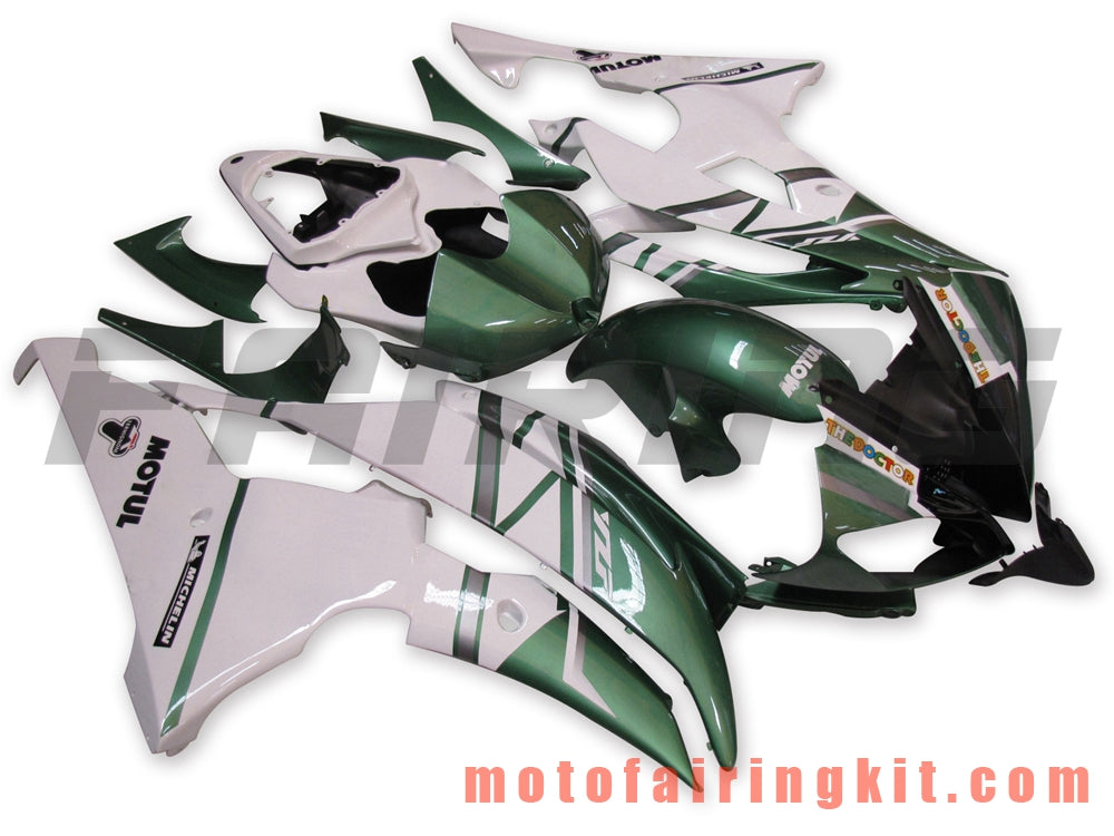 Fairing Kits Fit for YZF-600 R6 2008 2009 2010 2011 2012 2013 2014 2015 2016 Plastic ABS Injection Mold Complete Motorcycle Body Aftermarket Bodywork Frame (Green & White) B044