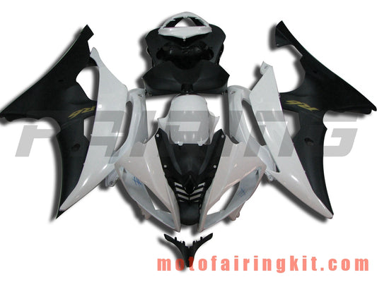 Kits de carenado aptos para YZF-600 R6 2008 2009 2010 2011 2012 2013 2014 2015 2016 Molde de inyección de plástico ABS Carrocería completa para motocicleta Marco de carrocería de posventa (blanco y negro) B048