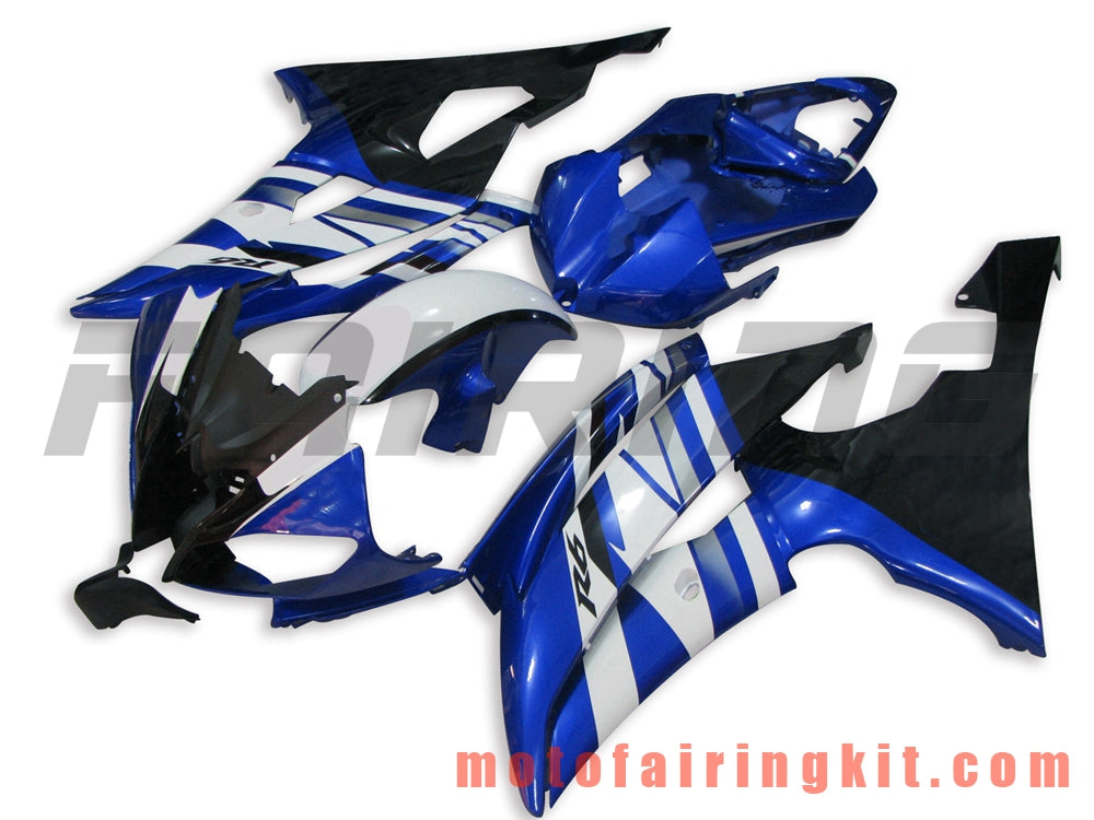 Fairing Kits Fit for YZF-600 R6 2008 2009 2010 2011 2012 2013 2014 2015 2016 Plastic ABS Injection Mold Complete Motorcycle Body Aftermarket Bodywork Frame (Blue & Black) B052