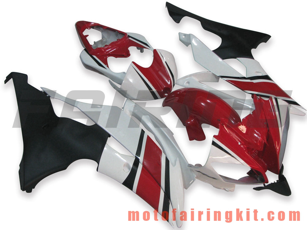 Fairing Kits Fit for YZF-600 R6 2008 2009 2010 2011 2012 2013 2014 2015 2016 Plastic ABS Injection Mold Complete Motorcycle Body Aftermarket Bodywork Frame (Red & White) B054