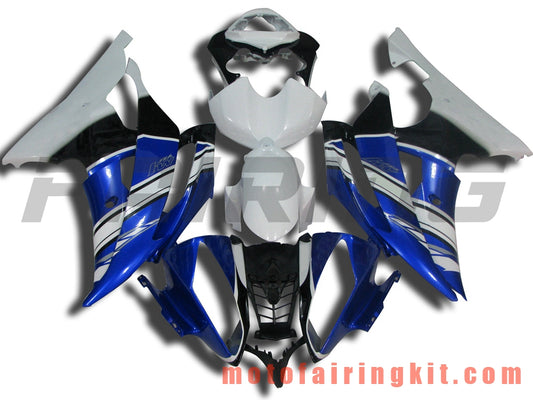 フェアリングキット YZF-600 R6 2008 2009 2010 2011 2012 2013 2014 2015 2016 プラスチック ABS 射出成形 完全なオートバイボディ アフターマーケットボディワークフレーム (ホワイト &amp; ブルー) B055