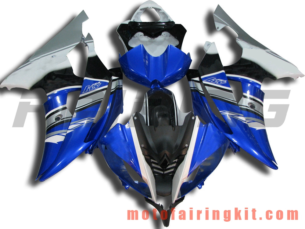 Fairing Kits Fit for YZF-600 R6 2008 2009 2010 2011 2012 2013 2014 2015 2016 Plastic ABS Injection Mold Complete Motorcycle Body Aftermarket Bodywork Frame (Blue & Silver) B056