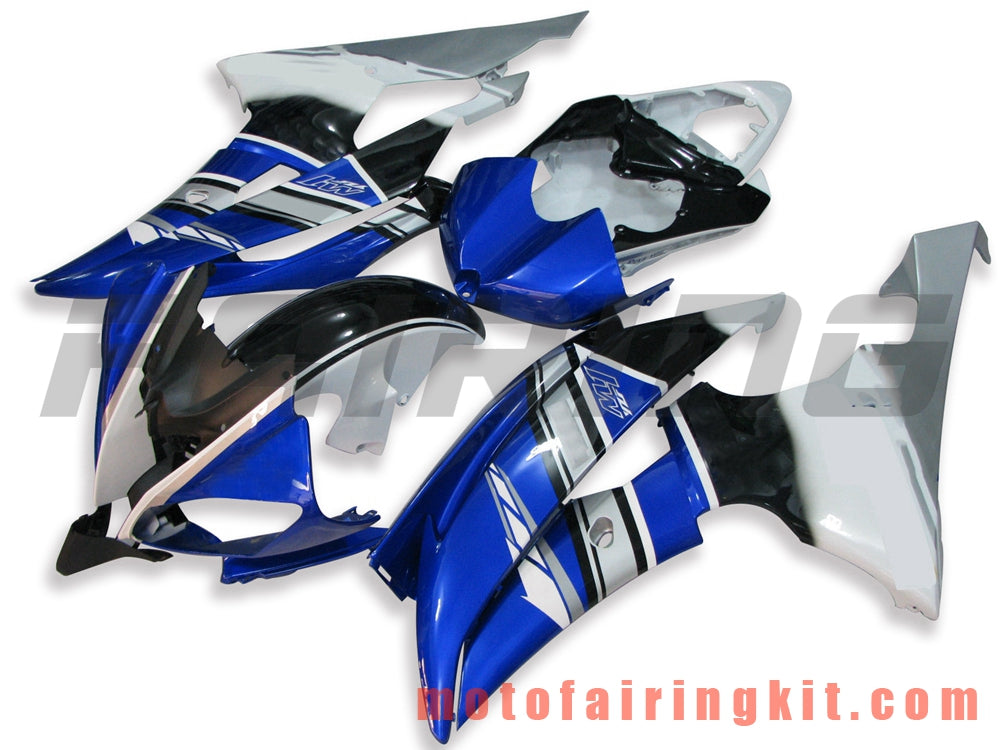 Fairing Kits Fit for YZF-600 R6 2008 2009 2010 2011 2012 2013 2014 2015 2016 Plastic ABS Injection Mold Complete Motorcycle Body Aftermarket Bodywork Frame (Blue & Silver) B056