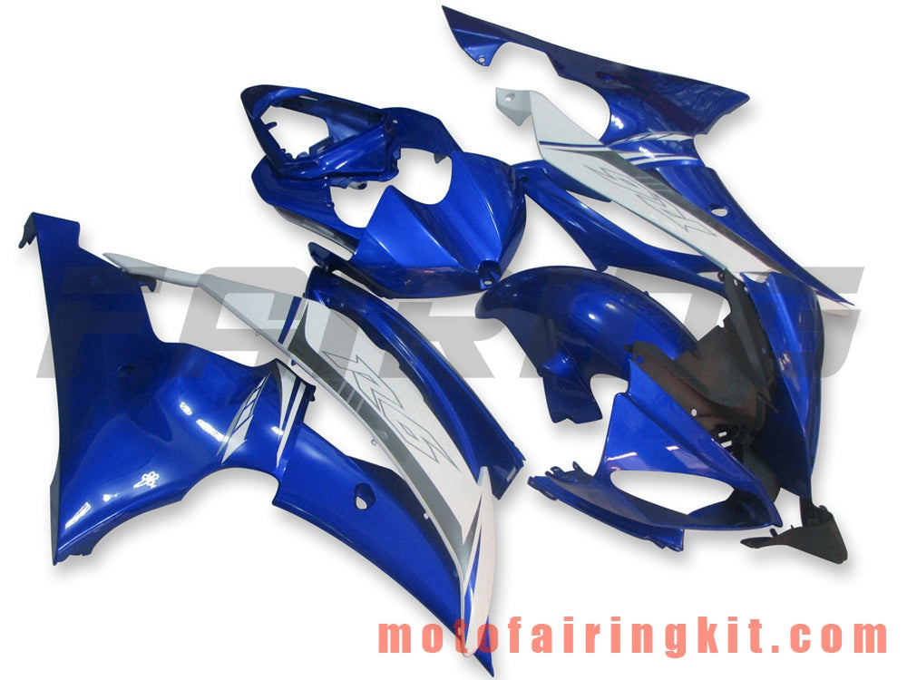 Fairing Kits Fit for YZF-600 R6 2008 2009 2010 2011 2012 2013 2014 2015 2016 Plastic ABS Injection Mold Complete Motorcycle Body Aftermarket Bodywork Frame (Blue & White) B057