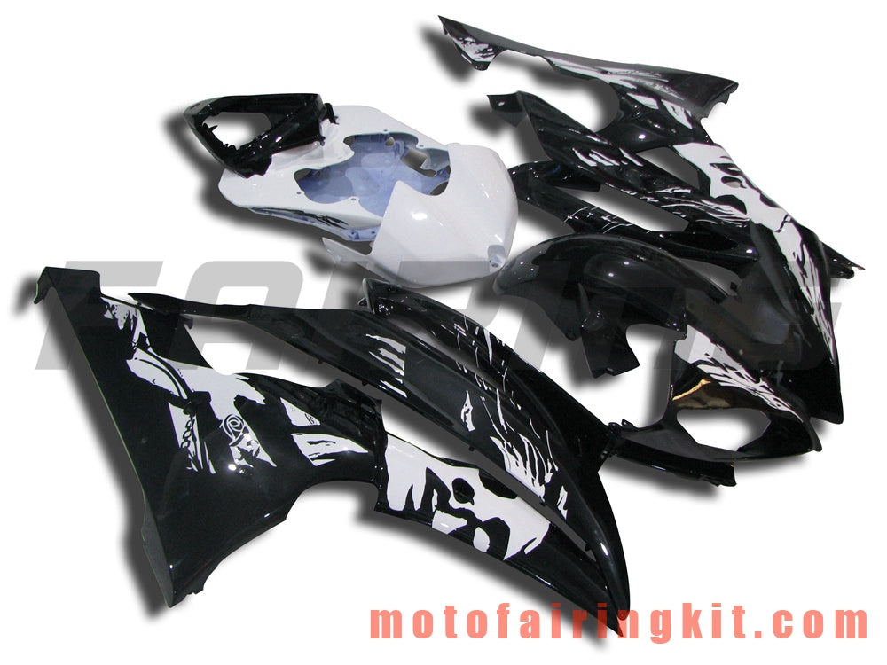 Fairing Kits Fit for YZF-600 R6 2008 2009 2010 2011 2012 2013 2014 2015 2016 Plastic ABS Injection Mold Complete Motorcycle Body Aftermarket Bodywork Frame (Black & White) B059