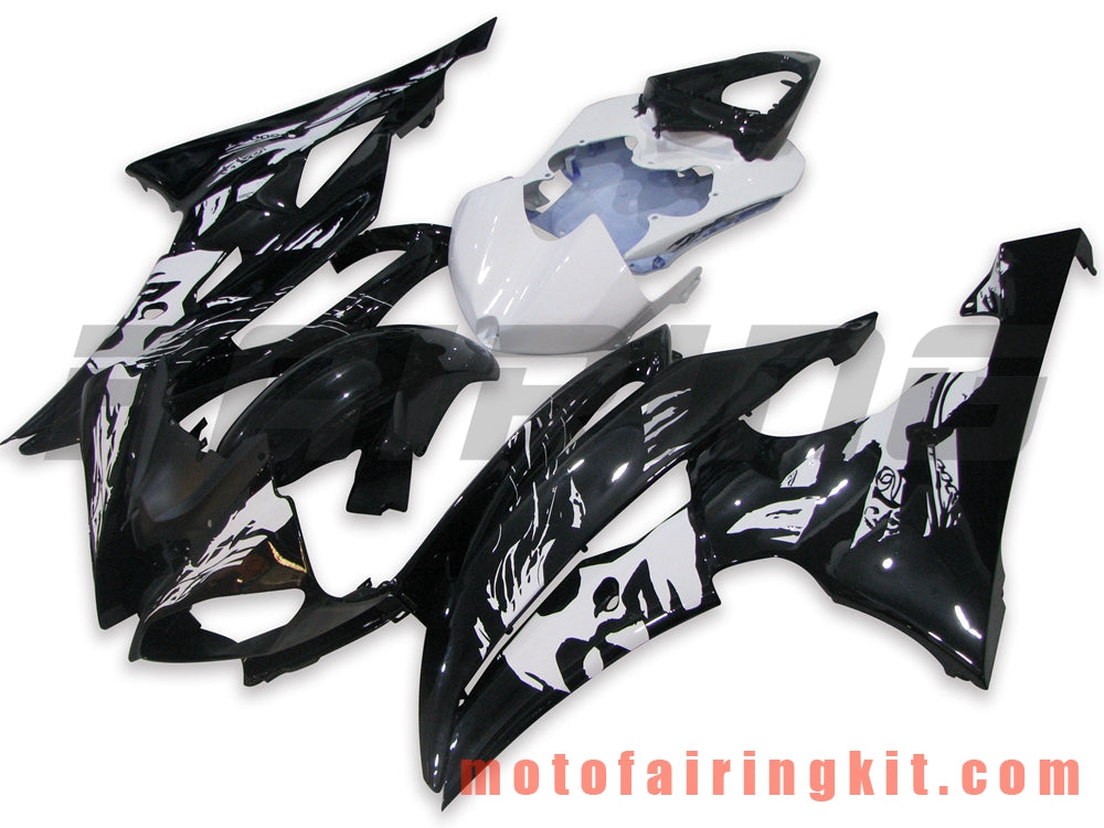 Fairing Kits Fit for YZF-600 R6 2008 2009 2010 2011 2012 2013 2014 2015 2016 Plastic ABS Injection Mold Complete Motorcycle Body Aftermarket Bodywork Frame (Black & White) B059