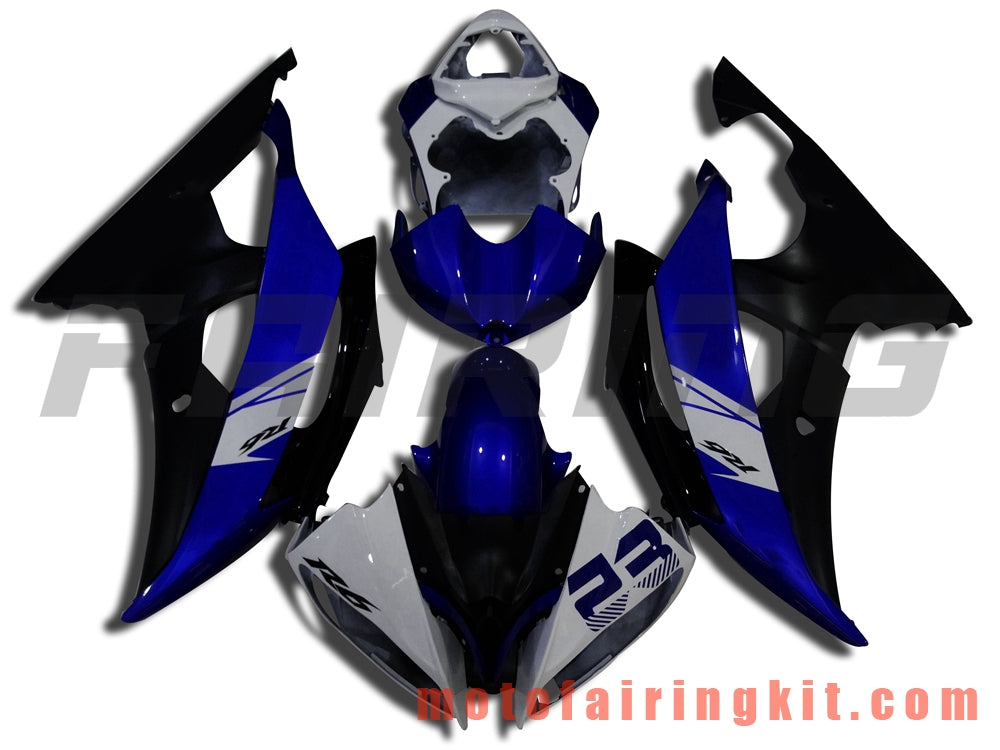 Fairing Kits Fit for YZF-600 R6 2008 2009 2010 2011 2012 2013 2014 2015 2016 Plastic ABS Injection Mold Complete Motorcycle Body Aftermarket Bodywork Frame (Blue & Black) B062