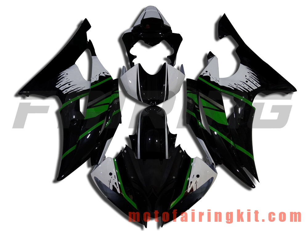 Kits de carenado aptos para YZF-600 R6 2008 2009 2010 2011 2012 2013 2014 2015 2016 Molde de inyección de plástico ABS Carrocería completa para motocicleta Marco de carrocería de posventa (negro y verde) B063