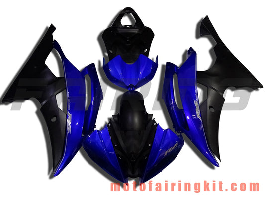 Fairing Kits Fit for YZF-600 R6 2008 2009 2010 2011 2012 2013 2014 2015 2016 Plastic ABS Injection Mold Complete Motorcycle Body Aftermarket Bodywork Frame (Blue & Black) B066