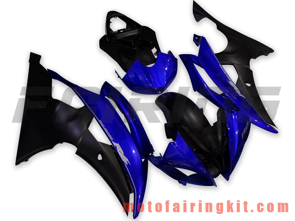 Fairing Kits Fit for YZF-600 R6 2008 2009 2010 2011 2012 2013 2014 2015 2016 Plastic ABS Injection Mold Complete Motorcycle Body Aftermarket Bodywork Frame (Blue & Black) B066