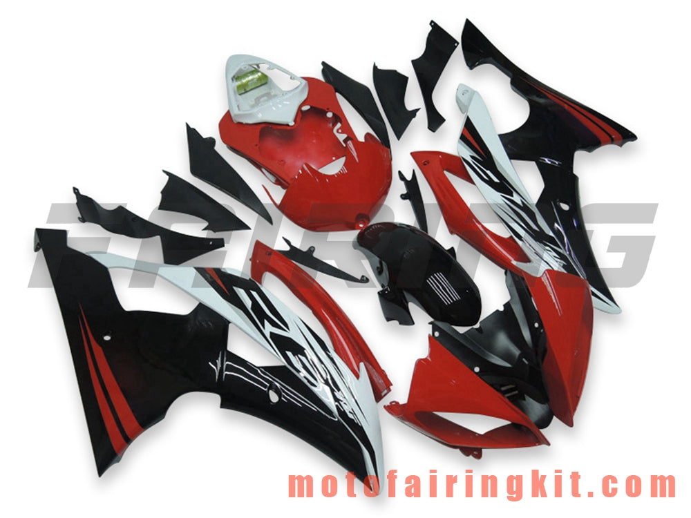 Fairing Kits Fit for YZF-600 R6 2008 2009 2010 2011 2012 2013 2014 2015 2016 Plastic ABS Injection Mold Complete Motorcycle Body Aftermarket Bodywork Frame (Red & Black) B067