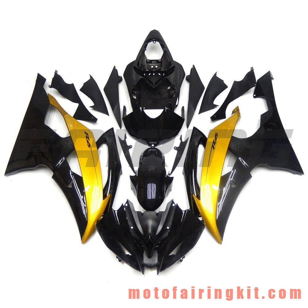 Fairing Kits Fit for YZF-600 R6 2008 2009 2010 2011 2012 2013 2014 2015 2016 Plastic ABS Injection Mold Complete Motorcycle Body Aftermarket Bodywork Frame (Black & Yellow) B070