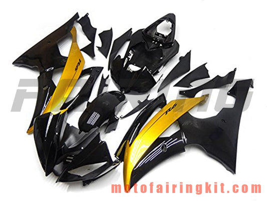 Fairing Kits Fit for YZF-600 R6 2008 2009 2010 2011 2012 2013 2014 2015 2016 Plastic ABS Injection Mold Complete Motorcycle Body Aftermarket Bodywork Frame (Black & Yellow) B070