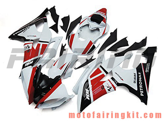 Fairing Kits Fit for YZF-600 R6 2008 2009 2010 2011 2012 2013 2014 2015 2016 Plastic ABS Injection Mold Complete Motorcycle Body Aftermarket Bodywork Frame (White & Red) B072