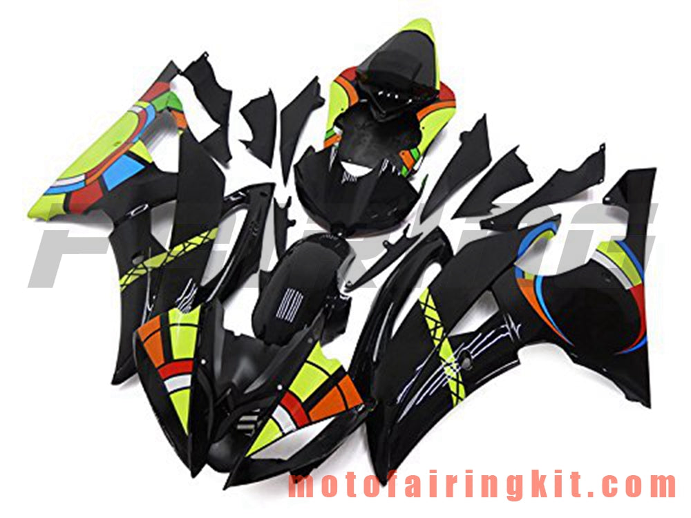 Fairing Kits Fit for YZF-600 R6 2008 2009 2010 2011 2012 2013 2014 2015 2016 Plastic ABS Injection Mold Complete Motorcycle Body Aftermarket Bodywork Frame (Black & Yellow) B073