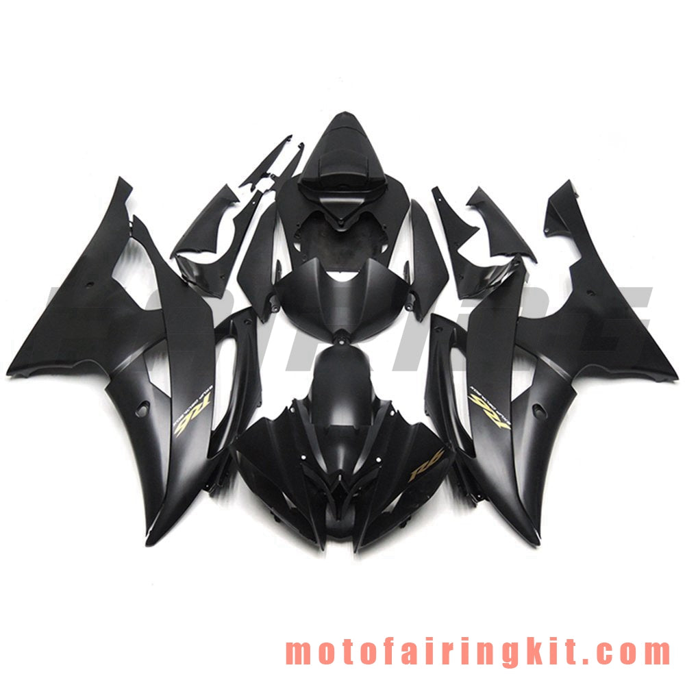 Fairing Kits Fit for YZF-600 R6 2008 2009 2010 2011 2012 2013 2014 2015 2016 Plastic ABS Injection Mold Complete Motorcycle Body Aftermarket Bodywork Frame (Black) B077