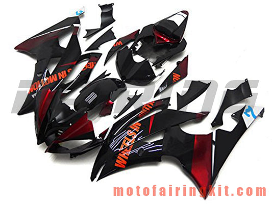 Fairing Kits Fit for YZF-600 R6 2008 2009 2010 2011 2012 2013 2014 2015 2016 Plastic ABS Injection Mold Complete Motorcycle Body Aftermarket Bodywork Frame (Black & Orange) B078