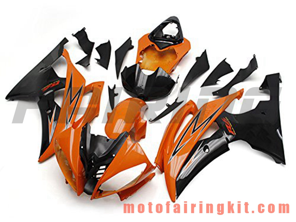 Fairing Kits Fit for YZF-600 R6 2008 2009 2010 2011 2012 2013 2014 2015 2016 Plastic ABS Injection Mold Complete Motorcycle Body Aftermarket Bodywork Frame (Orange & Black) B080